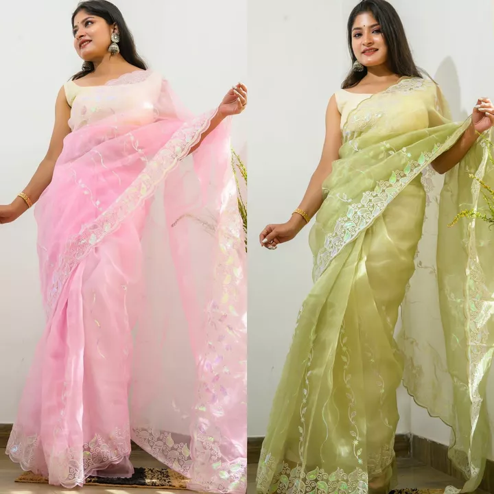 Soft Organza Embroidered Sarees  uploaded by Deval Creations on 7/1/2022