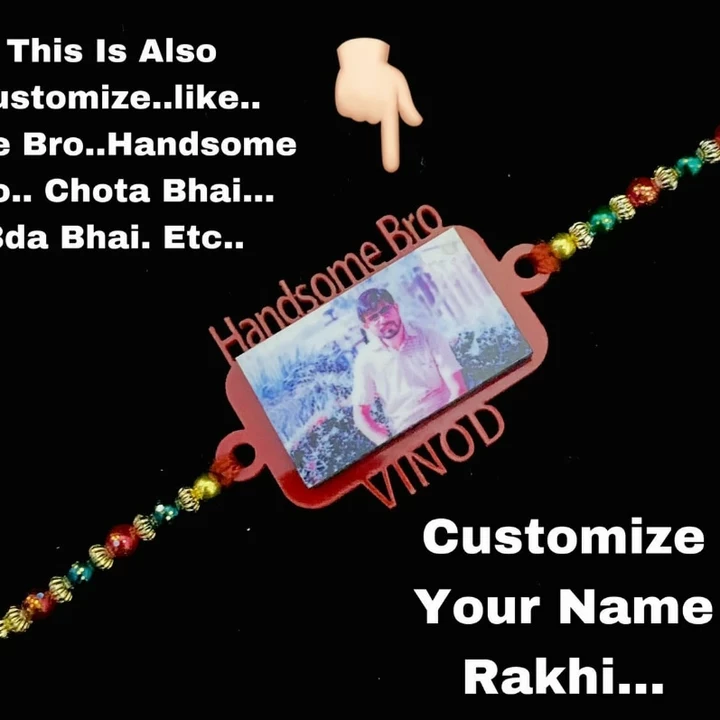 Cutomised rakhi with name and photo whatsapp uploaded by business on 7/1/2022