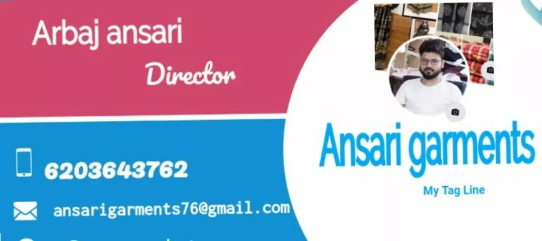 Visiting card store images of Ansari garments