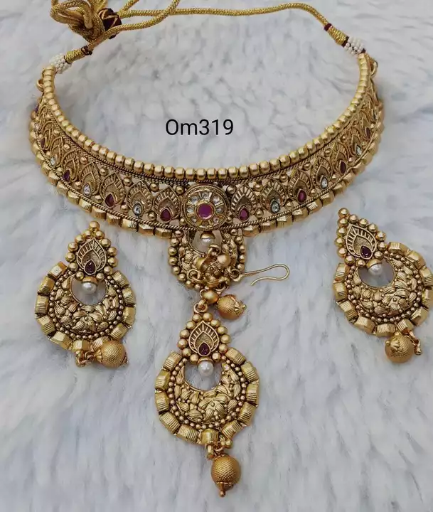Fancy gold plated bridal set for women uploaded by SHOPPING VILLA COLLECTION on 7/2/2022