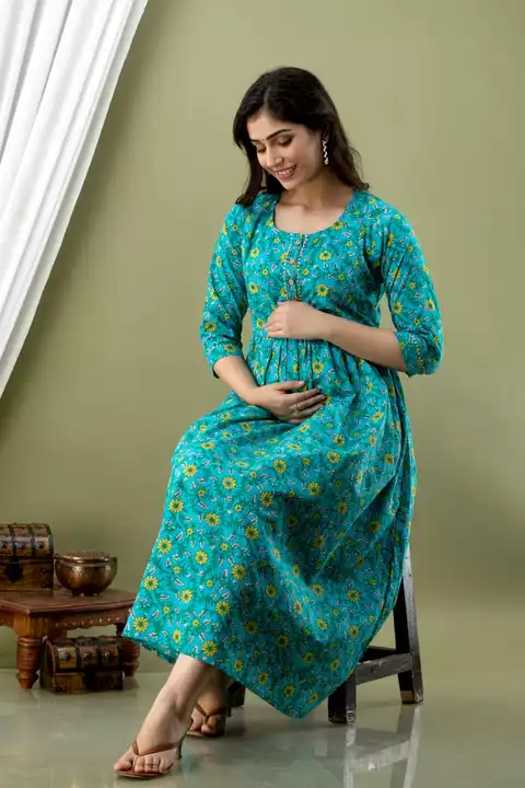 Women Pure Cotton Floral Printed Anaarkali Maternity/Feeding Gown uploaded by Vyas Enterprises on 7/2/2022