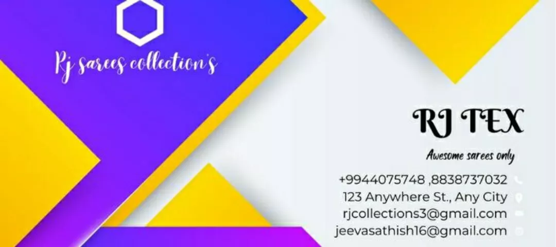 Visiting card store images of Rj sarees collection's