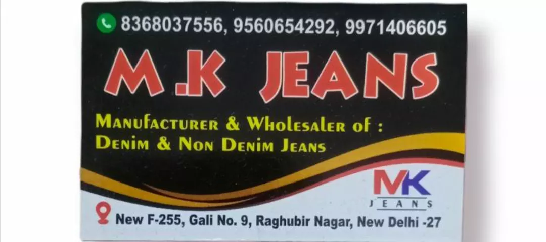 Visiting card store images of Mk jeans