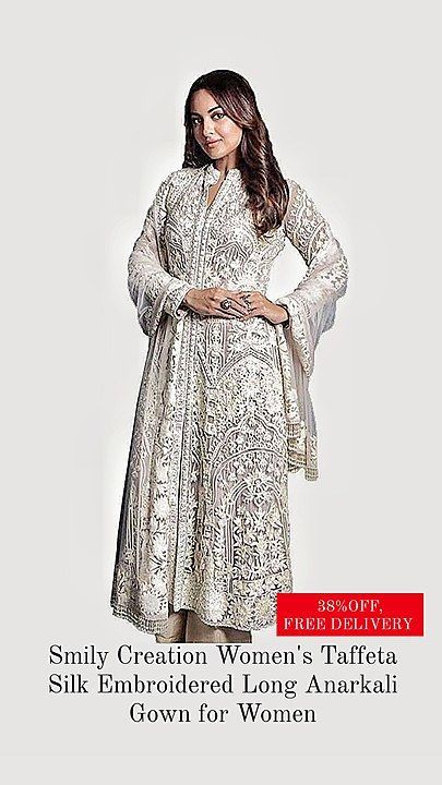 Silk Embroidered Long Anarkali Gown With Duppta.  uploaded by The Shoreline Store  on 11/7/2020
