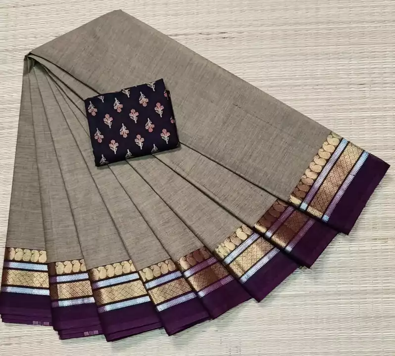Fancy border cotton saree  uploaded by Kandhanathan tex on 7/3/2022