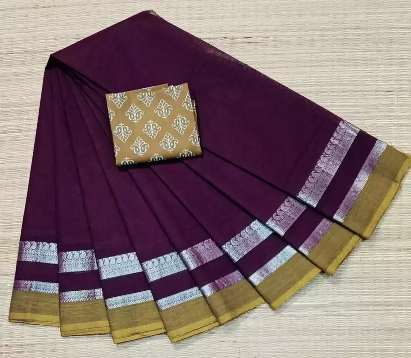 Fancy border cotton saree  uploaded by Kandhanathan tex on 7/3/2022