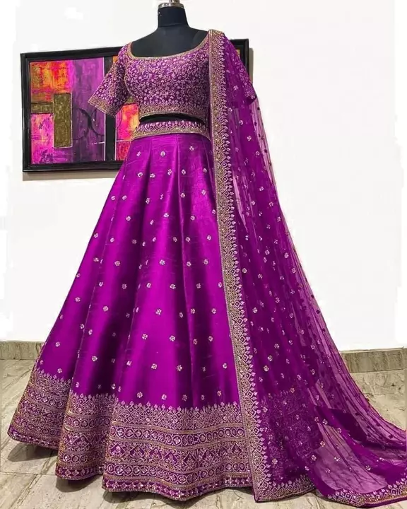 Post image *AE-A7103 *
*RATE : 1399-FREE SHIPPING *
*_LEHENGA DETAIL_*_FABRIC : Malbury Silk__*FLAIR : 2.4 Meter😍*__WORK : Embroidery with Sequence__Inner : Silk_ _Semi Stitched__Up to 44” Size (LENGTH : 44”)_
*_CHOLI DETAIL_*_FABRIC :Malbury silk__Work : Embroidered sequence Work__Un-Stitched 0.80 Meter__Up to 46”Size Available_
*_DUPATTA DETAIL_*_ Dupatta net (2.2mtr)__ Embroidery with sequence Lace Work_
_Weight: 900gm_
*☑️Qaulity Product☑️**✔️Ready To Ship✔️*
