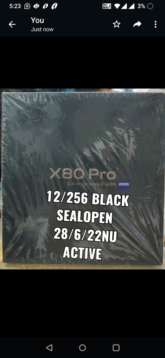 Vivo x80pro 12/256 black  uploaded by Anas trading co on 7/3/2022