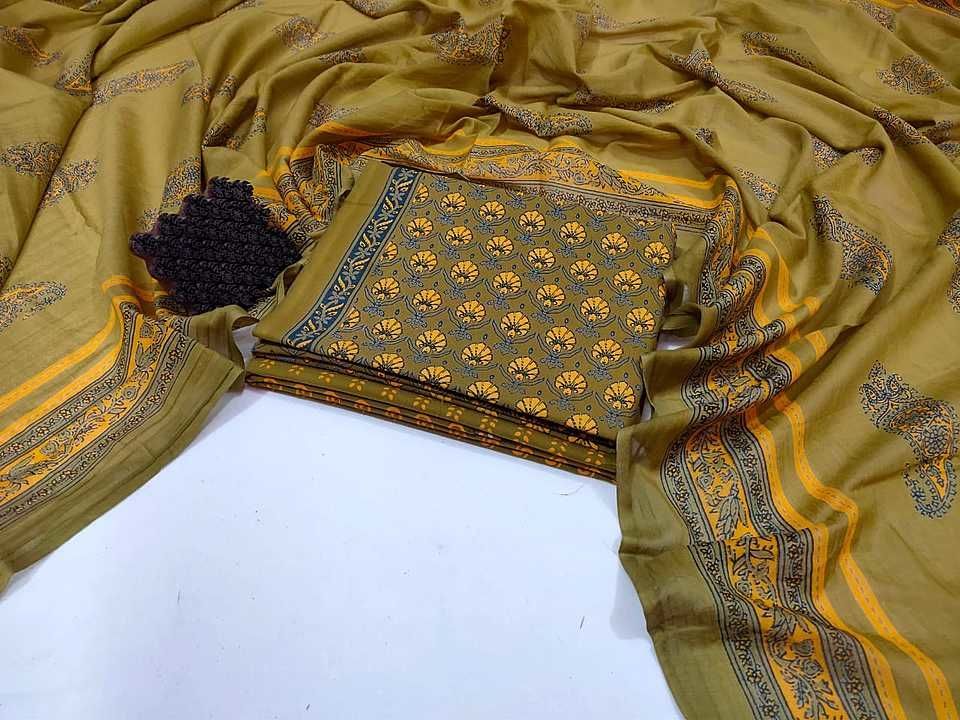 ❤️new collection❤️ 
Block printed soft and beautifull cotton suit set with *cotton dupatta* uploaded by Shree Shyam handicraft on 11/8/2020
