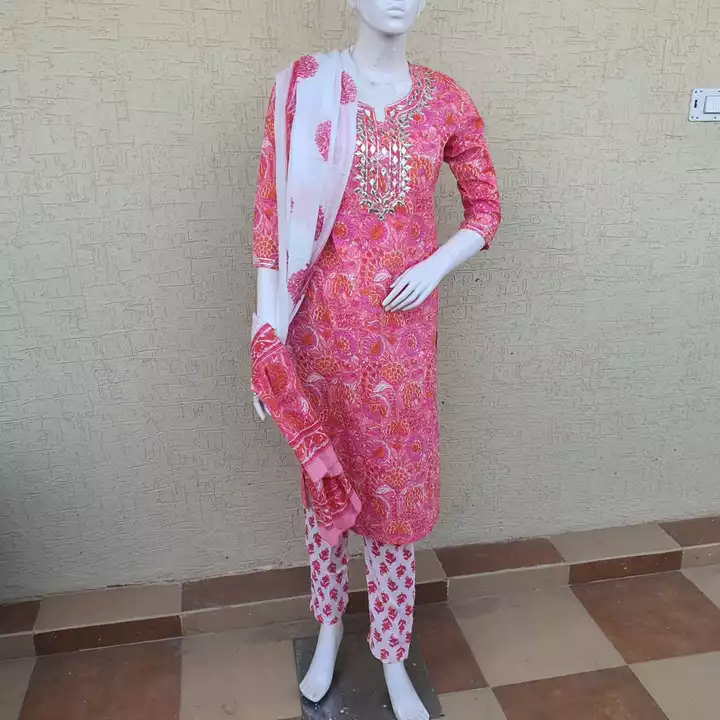Kurta Set with Dupatta, Best quality Pure Cotton  uploaded by Gotherwal Prints on 7/4/2022