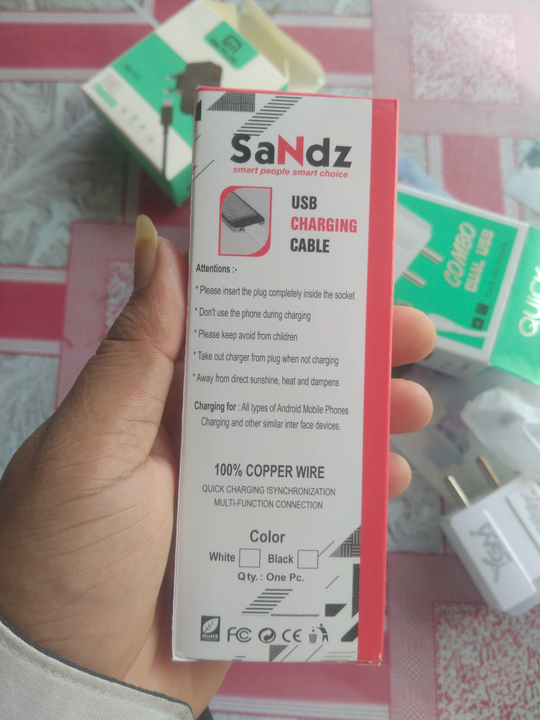 Sandz v8 charging USB cable uploaded by business on 7/4/2022