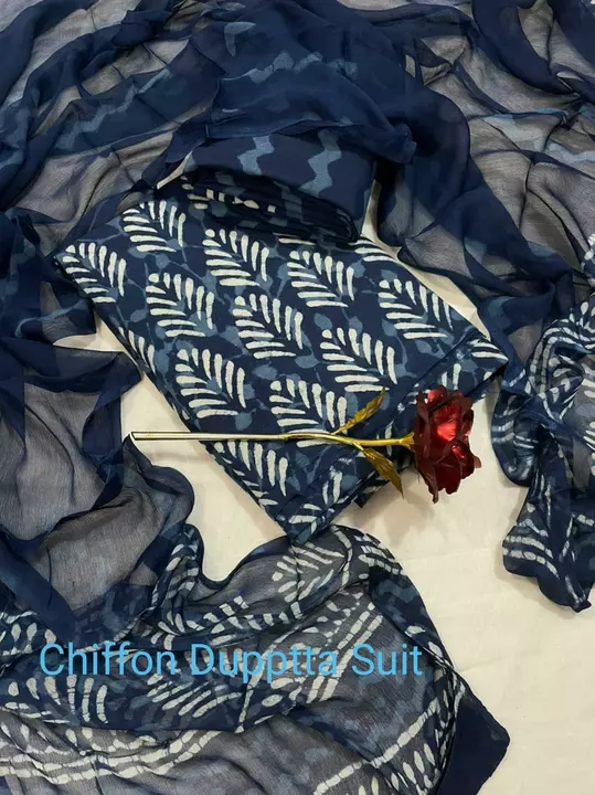 Chiffon dupatta suit uploaded by Indiana Creations  on 7/4/2022