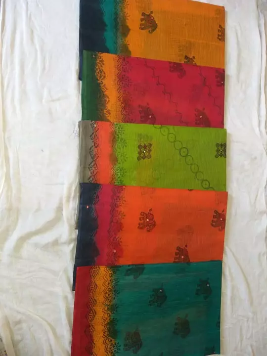 Post image Kota sarees with3D &amp;printCotton bandini. With gold lineJorjet  3D&amp; Print