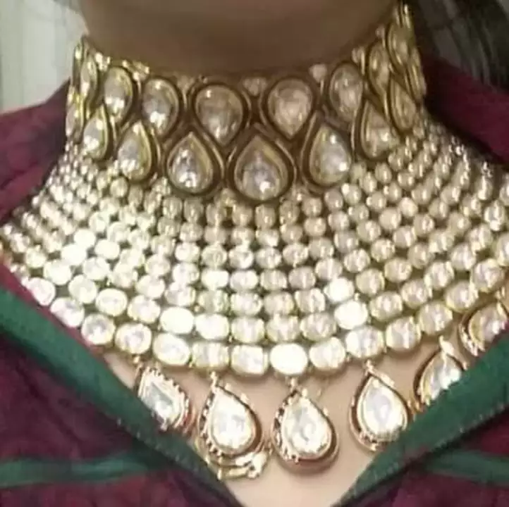 Choker in daimond polki work with 18kt hallmark gold jewellery  uploaded by business on 7/4/2022