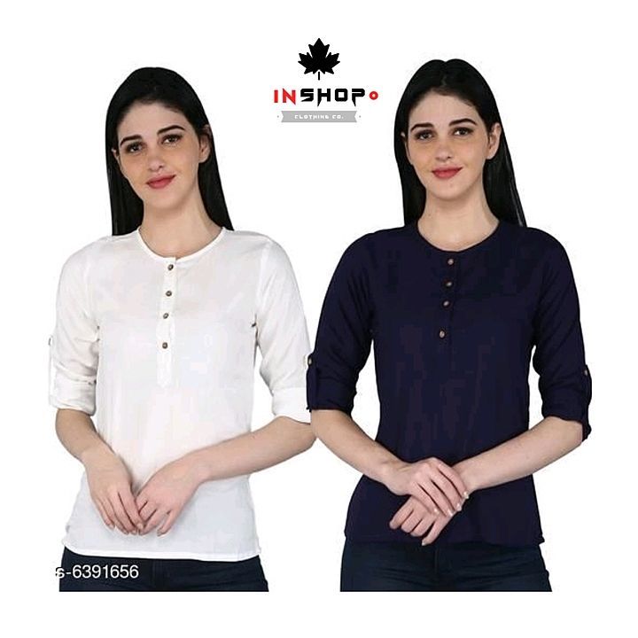 Women's Rayon Tops & Tunics

Fabric: Rayon
Sleeve Length: Three-Quarter Sleeves
Pattern: Solid
 uploaded by business on 11/8/2020