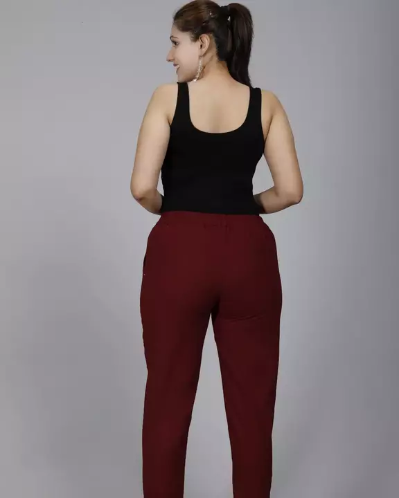 COSMOGIRL women's cotton pants with pocket and drawstring (maroon)  uploaded by COSMOGIRL on 7/5/2022