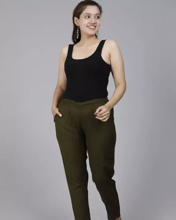 COSMOGIRL women's cotton pants with pocket and drawstring. (Olive)  uploaded by business on 7/5/2022