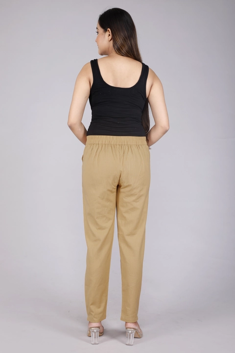 COSMOGIRL regular fit women's cotton pants for kurties amd tops. (Golden)  uploaded by COSMOGIRL on 7/5/2022