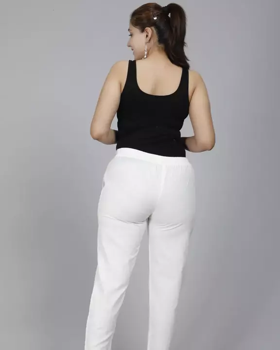 COSMOGIRL women's cotton pants for kurties and tops with pocket and drawstring ( white)  uploaded by COSMOGIRL on 7/5/2022