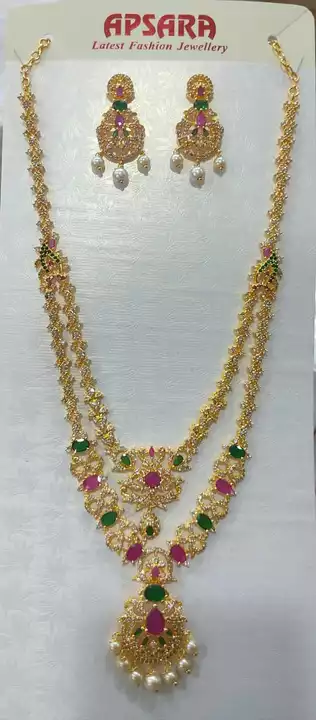 TWO STEP CZ COMBO HAR uploaded by Apsara Gold Covering Jewellery  on 7/5/2022