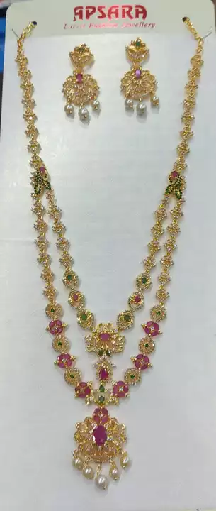 TWO STEP CZ COMBO HAR uploaded by Apsara Gold Covering Jewellery  on 7/5/2022