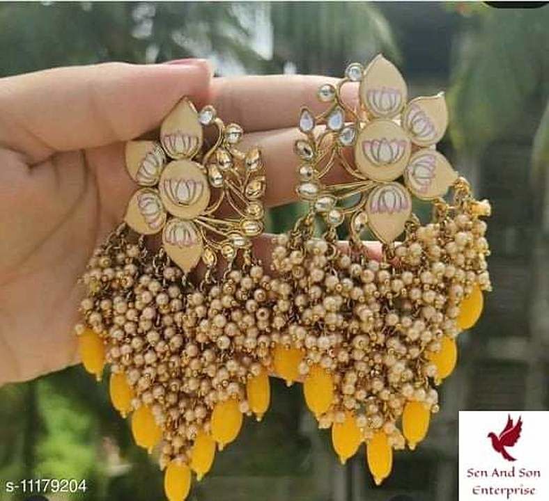 Golden yellow earrings  uploaded by business on 11/8/2020
