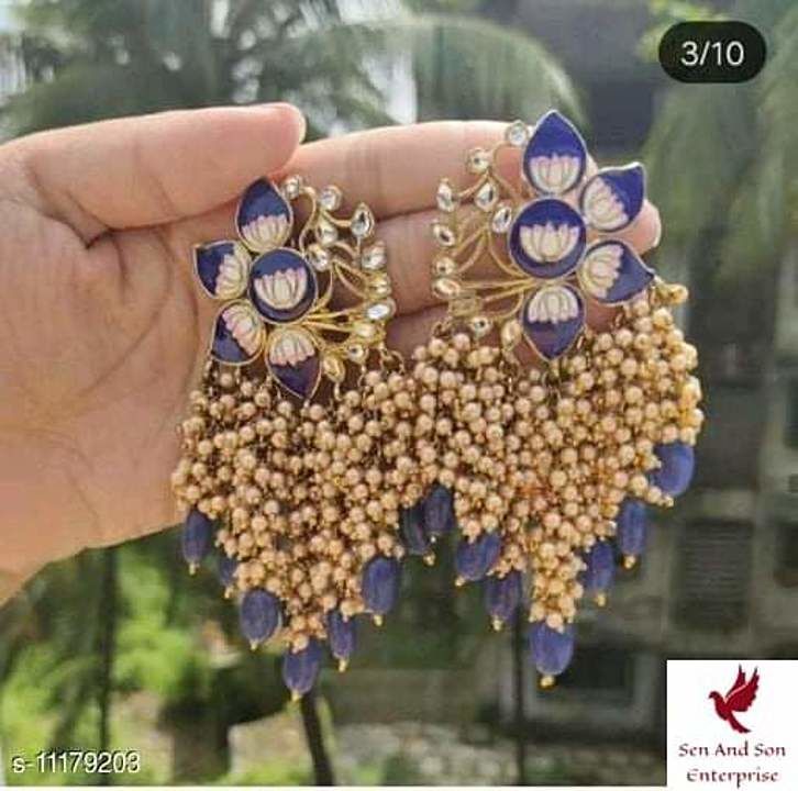 Golden Blue earrings  uploaded by business on 11/8/2020