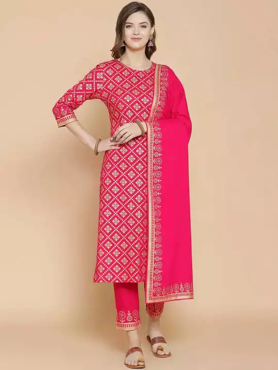Cotton Anarkali Kurti Pant Duppata Set uploaded by Rupru Fashion Private Limited on 7/5/2022