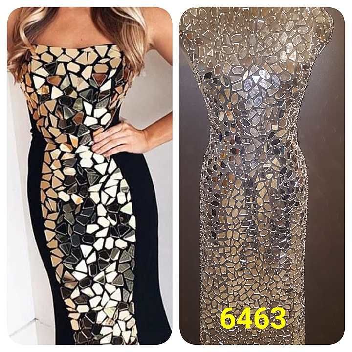 Hi fashion glass mirror evening dress  uploaded by business on 11/8/2020