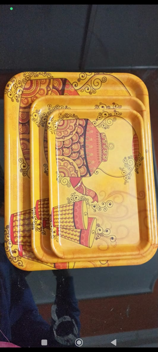 3 piece tray set colour 25 avaliable  uploaded by Raghav enterprises on 7/6/2022