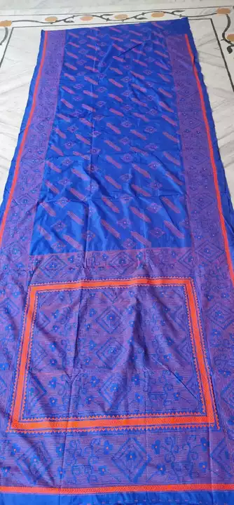 BEAUTIFUL HAND EMBROIDERY KANTHA STITCH ON BLANDED BANGALORE SILK  uploaded by Exclusive Collection  on 7/6/2022