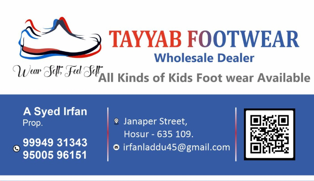 Visiting card store images of Tayyab footwear