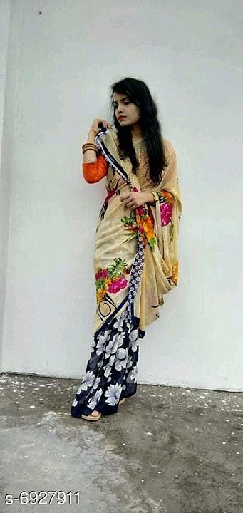 Anand  Floral Print Fashion Faux  Georgette Saree
 uploaded by Sona Fashion Store  on 11/8/2020