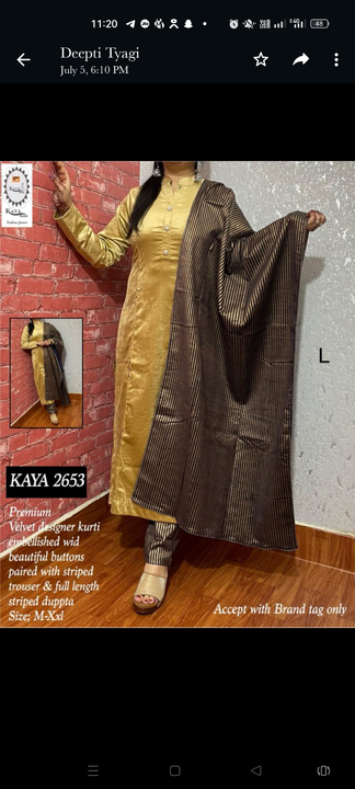 Post image I want 4 pieces of Kurti sets.