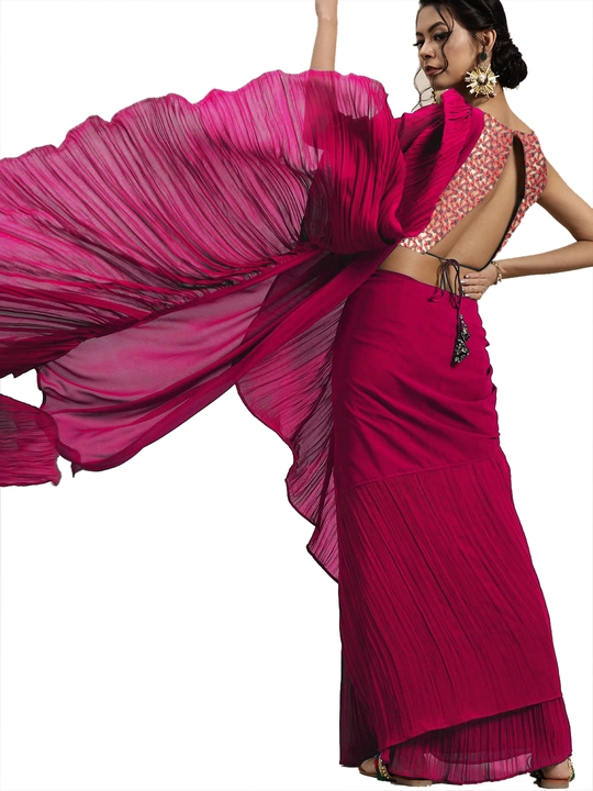 Ardhana ruffle Saree uploaded by Ardhana fashions on 7/7/2022