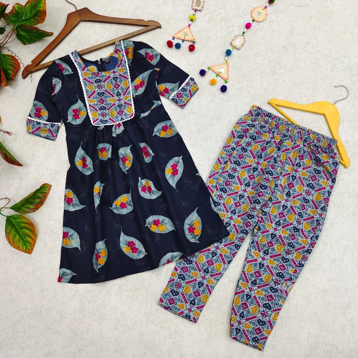 Fancy Printed Kurta And Pant Set For Kids Girls uploaded by Dutt Creation on 7/7/2022