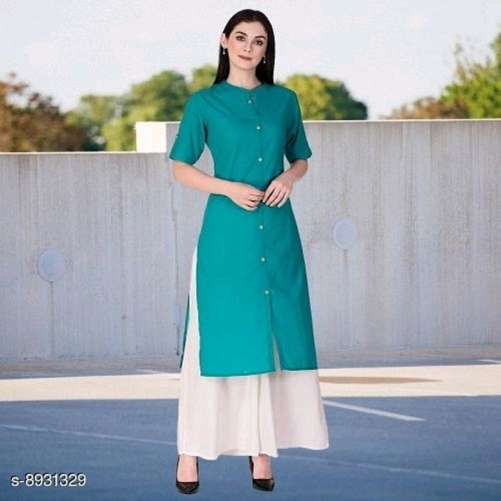 COTTON PREETY LOOK PLAIN KURTI IN FRONT OPEN STYLE uploaded by Yasmin Rawther  on 11/9/2020