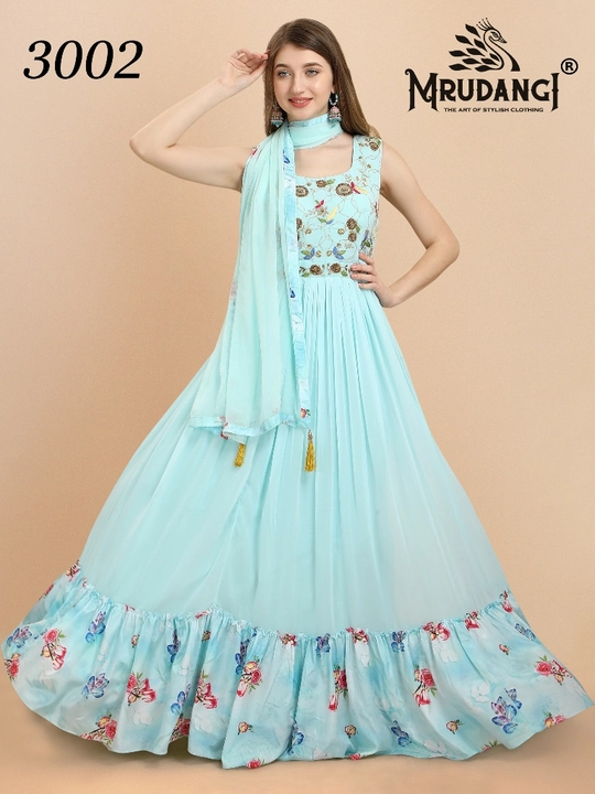 Fairy Tales Ladies Gown with Dupatta uploaded by Mann Mohana Trading on 7/7/2022