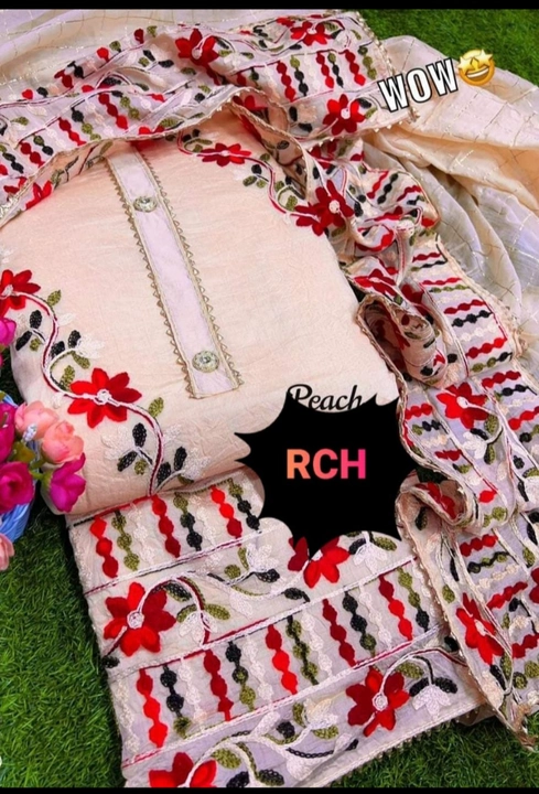 🌹 *RCH Present* 🌹

*WOW Vol2🤩*
Dyeable cotton Heavy fancy work top
Bottom dyeable cotton
Fancy co uploaded by Online shopping on 7/7/2022