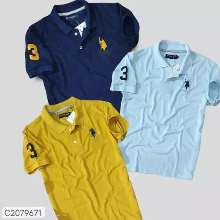 Cotton Solid Half Sleeves Mens Polo T-Shirt Pack Of 3 uploaded by business on 7/7/2022