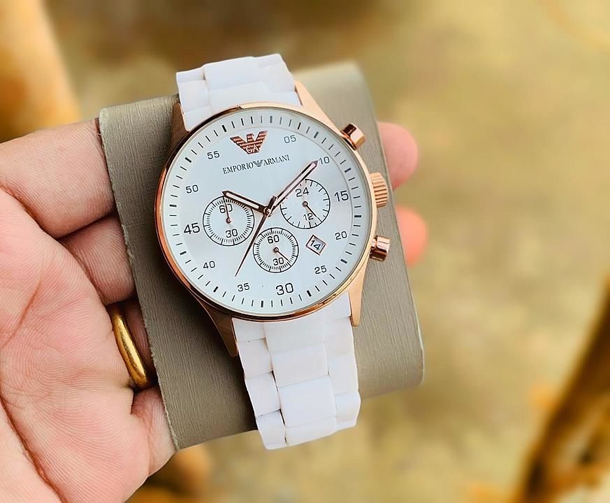 *💥Make a subtle, sophisticated statement with this all-White stainless steel chronograph with silic uploaded by XENITH D UTH WORLD on 11/9/2020