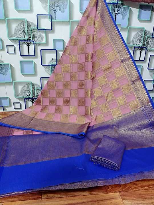 Banarasi kora organza zari sarees 
This is best quality ..with brand..hc  uploaded by business on 11/9/2020