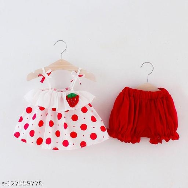 Post image Rs 299 STRAWBERRY DRESS Catalog Name:*Princess Trendy Girls Frocks &amp; Dresses*Fabric: Cotton BlendSleeve Length: Shoulder StrapsPattern: PrintedNet Quantity (N): SingleSizes: 0-3 Months, 3-6 Months, 6-9 Months, 9-12 Months, 1-2 YearsDispatch: 1 Day
*Proof of Safe Delivery! Click to know on Safety Standards of Delivery Partners- https://ltl.sh/y_nZrAV3
