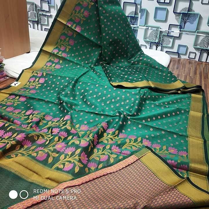 Banarasi pure musrise cotton tilfi iskert 
Chunri booti sarees  uploaded by Hasil creation  on 11/9/2020