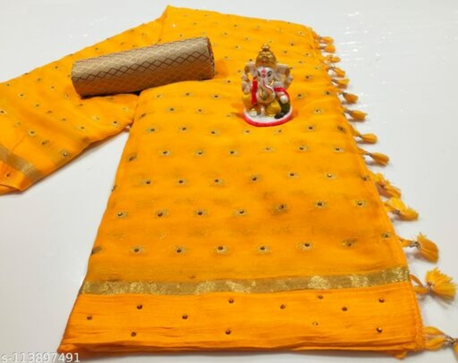 Chiffon saree uploaded by business on 7/7/2022