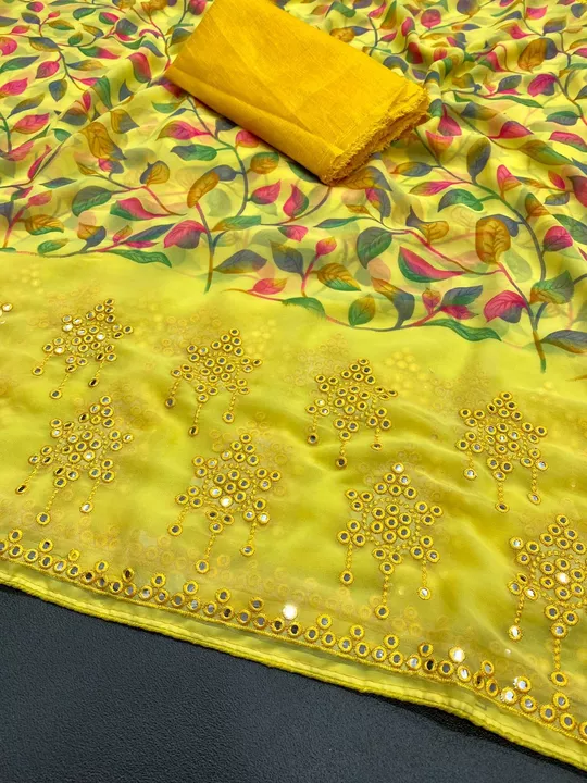 New designer collection in mirror work sarees uploaded by Dt Brands  on 7/7/2022
