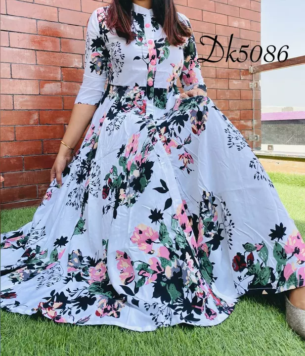 Printed Long Fancy Gown uploaded by Women_wholesale_hub on 7/8/2022