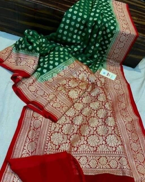 Post image Solid banarasi Georgette soft silk sari