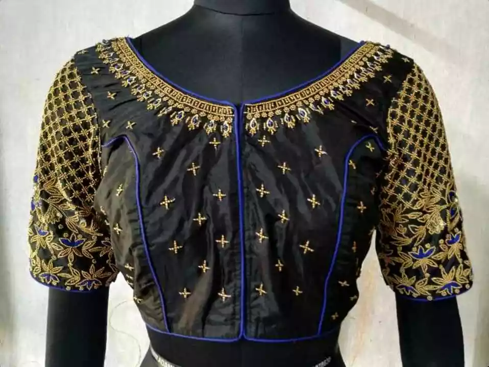 Glass Beaded Silk Blouse  uploaded by Nandys 13 on 7/8/2022