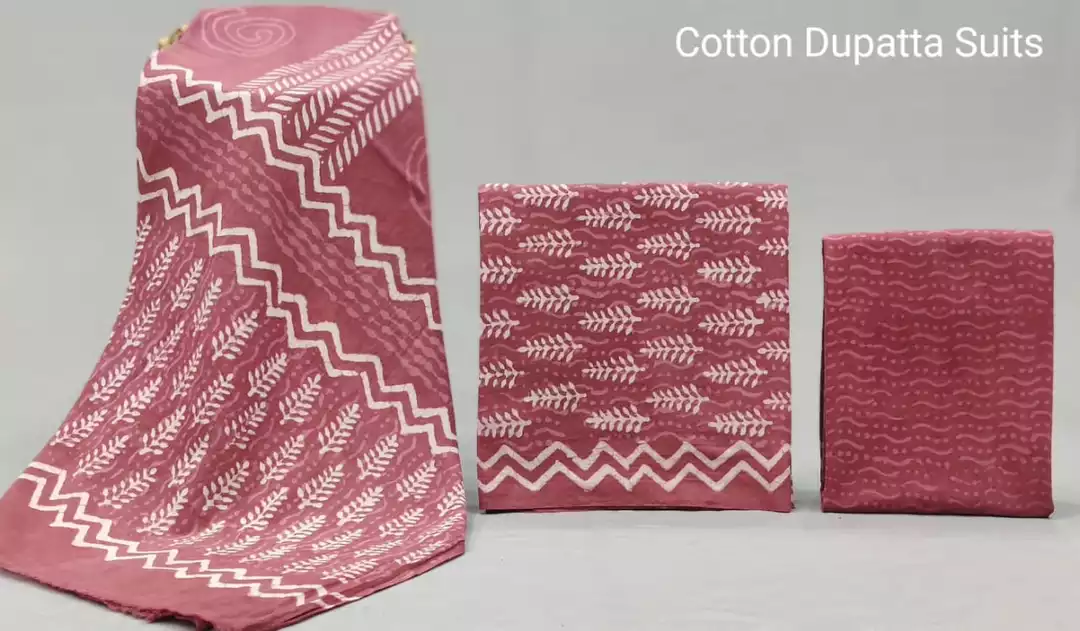 Cotton duppta suit  uploaded by Ankita hand block print on 7/8/2022